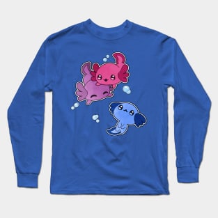 Bisexual Axolotl LGBT Pride Flag Long Sleeve T-Shirt